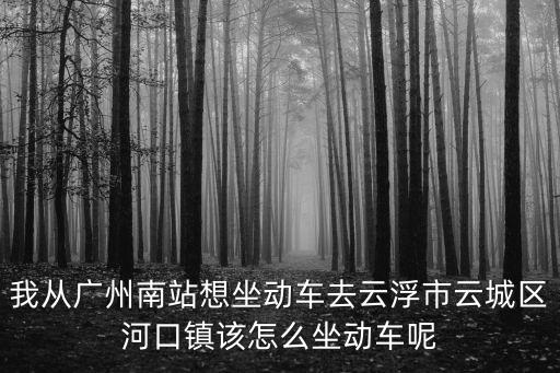 我從廣州南站想坐動(dòng)車(chē)去云浮市云城區(qū)河口鎮(zhèn)該怎么坐動(dòng)車(chē)呢