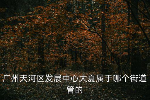 廣州天河區發展中心大夏屬于哪個街道管的