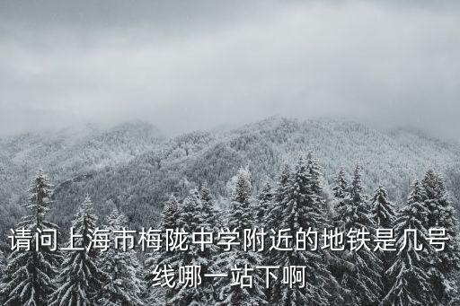 請問上海市梅隴中學附近的地鐵是幾號線哪一站下啊