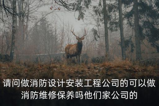 請(qǐng)問做消防設(shè)計(jì)安裝工程公司的可以做消防維修保養(yǎng)嗎他們家公司的