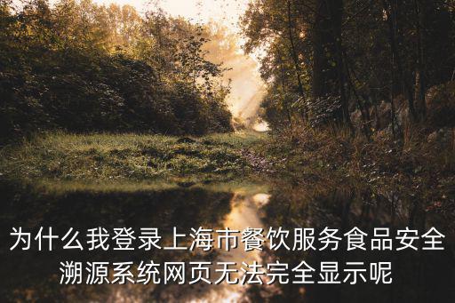 為什么我登錄上海市餐飲服務食品安全溯源系統網頁無法完全顯示呢