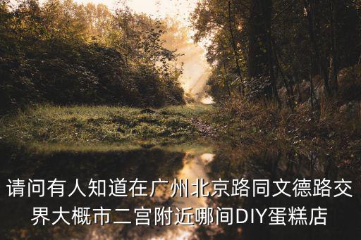 請問有人知道在廣州北京路同文德路交界大概市二宮附近哪間DIY蛋糕店