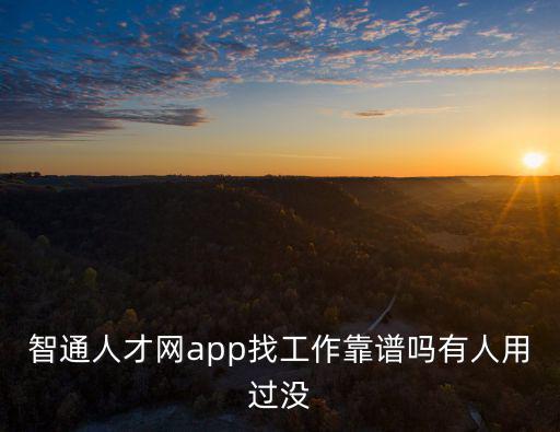 智通人才網(wǎng)app找工作靠譜嗎有人用過(guò)沒(méi)