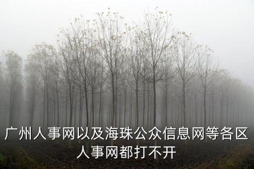 廣州人事網以及海珠公眾信息網等各區人事網都打不開