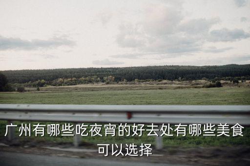 廣州吃宵夜的好地方，廣州有哪些吃夜宵的好去處有哪些美食可以選擇