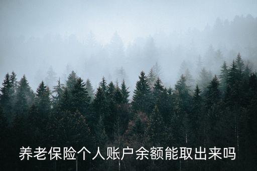 養(yǎng)老保險個人賬戶余額能取出來嗎