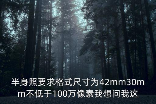 半身照要求格式尺寸為42mm30mm不低于100萬像素我想問我這