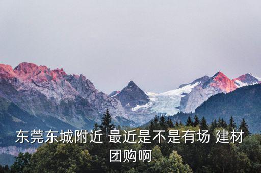 東莞東城附近 最近是不是有場 建材團購啊