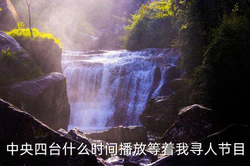 中央四臺什么時間播放等著我尋人節(jié)目