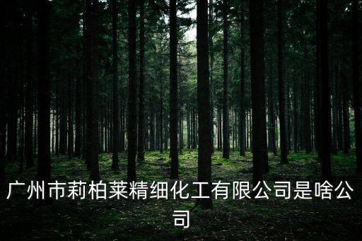 廣州市惠立化工有限公司，廣州市莉柏萊精細(xì)化工有限公司是啥公司