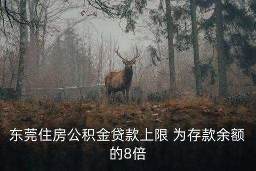 東莞住房公積金貸款上限 為存款余額的8倍