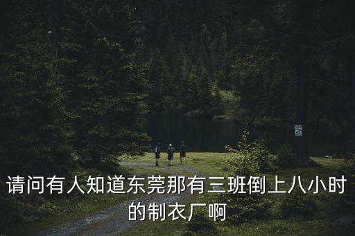 請問有人知道東莞那有三班倒上八小時的制衣廠啊