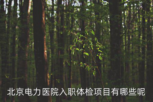 電力醫院體檢中心，北京電力醫院入職體檢項目有哪些呢
