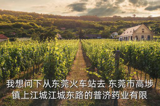 我想問(wèn)下從東莞火車(chē)站去 東莞市高埗鎮(zhèn)上江城江城東路的普濟(jì)藥業(yè)有限