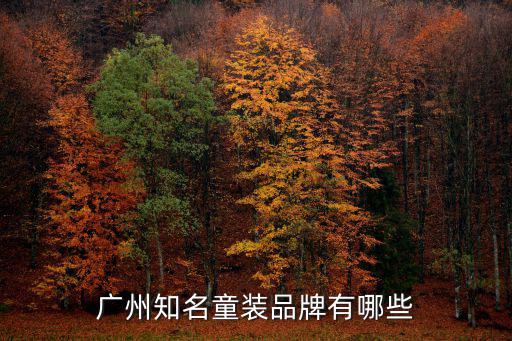 廣州知名童裝品牌有哪些