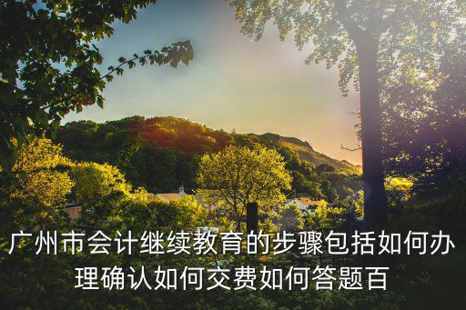 廣州財政局繼續教育，廣州初級會計繼續教育具體怎么操作啊