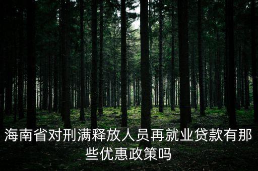 海南省對刑滿釋放人員再就業(yè)貸款有那些優(yōu)惠政策嗎