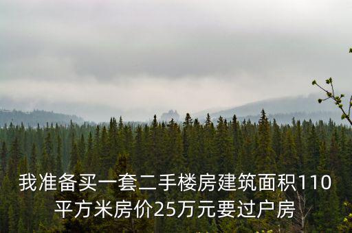 我準備買一套二手樓房建筑面積110平方米房價25萬元要過戶房