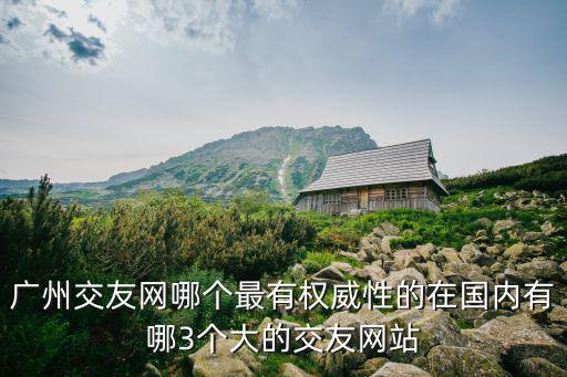 廣州交友網哪個最有權威性的在國內有哪3個大的交友網站