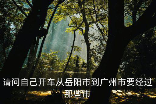 請(qǐng)問(wèn)自己開(kāi)車(chē)從岳陽(yáng)市到廣州市要經(jīng)過(guò)那些市