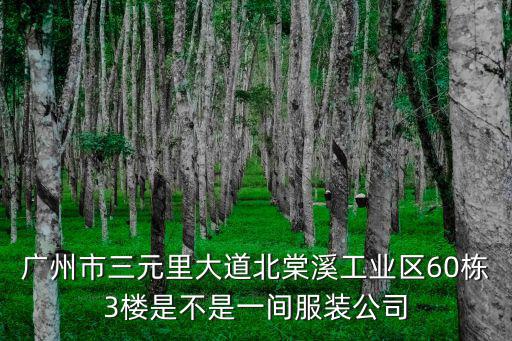 廣州市三元里大道北棠溪工業區60棟3樓是不是一間服裝公司