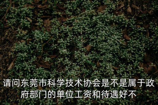 請問東莞市科學技術協會是不是屬于政府部門的單位工資和待遇好不