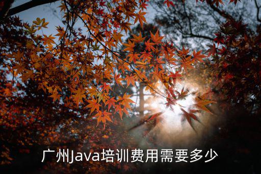 廣州Java培訓(xùn)費(fèi)用需要多少