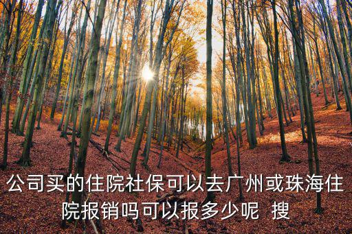 公司買的住院社保可以去廣州或珠海住院報銷嗎可以報多少呢  搜