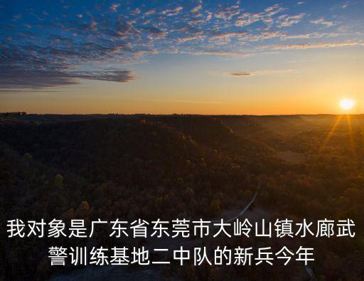 我對象是廣東省東莞市大嶺山鎮(zhèn)水廊武警訓(xùn)練基地二中隊的新兵今年