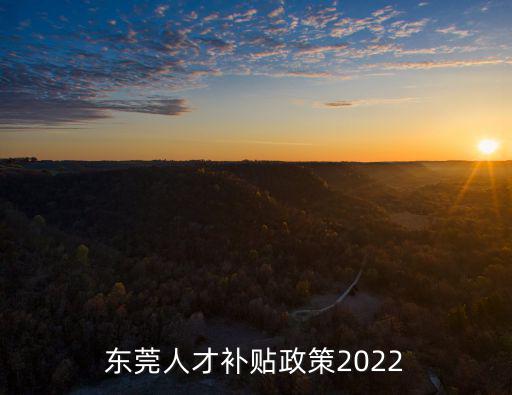 東莞人才補貼政策2022