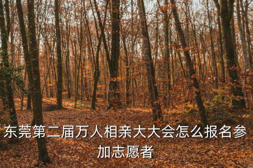 東莞第二屆萬人相親大大會(huì)怎么報(bào)名參加志愿者