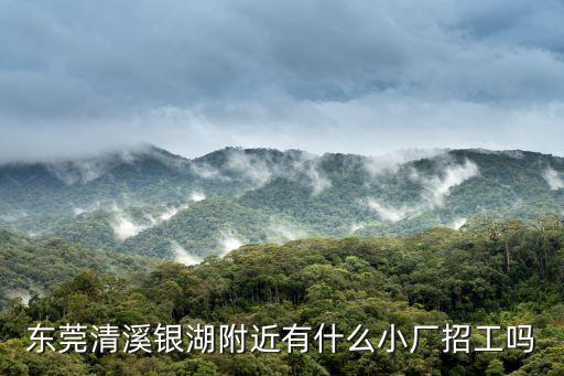 東莞清溪銀湖附近有什么小廠招工嗎