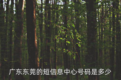 廣東東莞的短信息中心號(hào)碼是多少