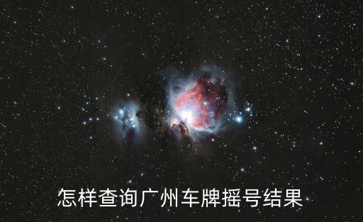 怎樣查詢廣州車牌搖號結果