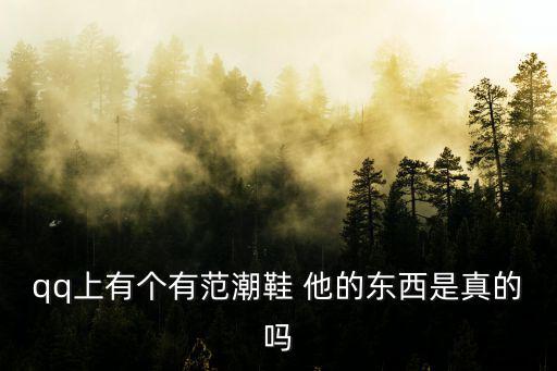 qq上有個有范潮鞋 他的東西是真的嗎