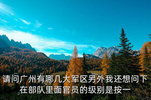 請問廣州有哪幾大軍區另外我還想問下在部隊里面官員的級別是按一