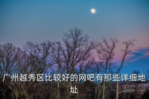 廣州吧友網咖，廣州越秀區比較好的網吧有那些詳細地址