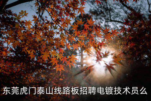 東莞電鍍廠(chǎng)招聘信息，東莞虎門(mén)泰山線(xiàn)路板招聘電鍍技術(shù)員么