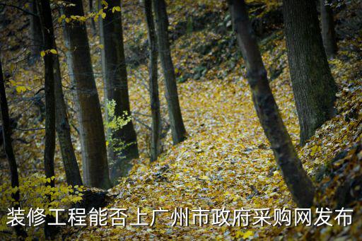 裝修工程能否上廣州市政府采購網發布