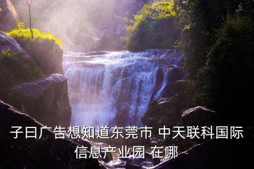 子曰廣告想知道東莞市 中天聯科國際信息產業園 在哪