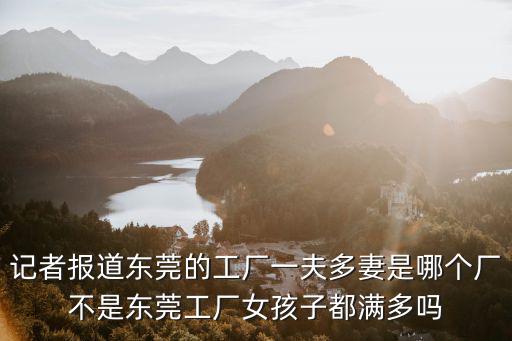 記者報(bào)道東莞的工廠一夫多妻是哪個廠不是東莞工廠女孩子都滿多嗎