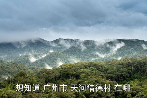 想知道 廣州市 天河獵德村 在哪