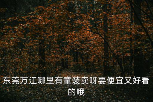 東莞萬江哪里有童裝賣呀要便宜又好看的哦