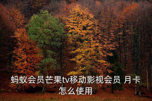 螞蟻會員芒果tv移動影視會員 月卡怎么使用