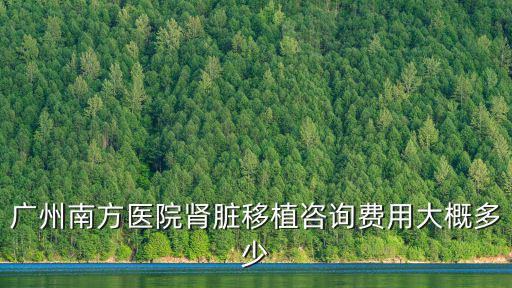 廣州南方醫院腎臟移植咨詢費用大概多少