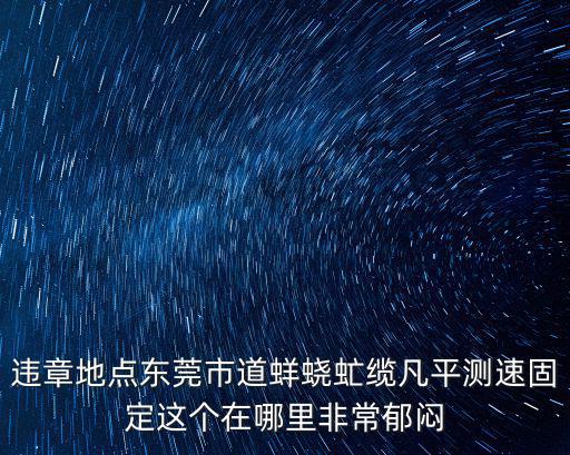 違章地點(diǎn)東莞市道蛘蟯虻纜凡平測速固定這個(gè)在哪里非常郁悶