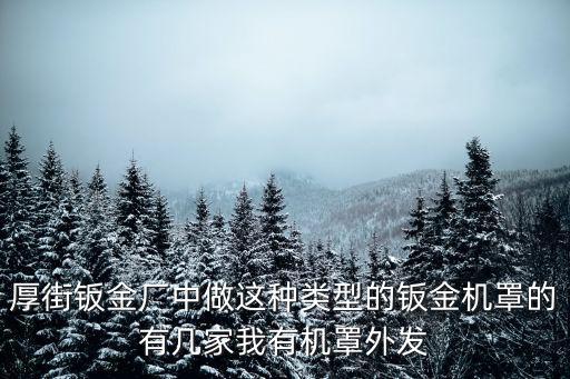 厚街鈑金廠中做這種類型的鈑金機罩的有幾家我有機罩外發