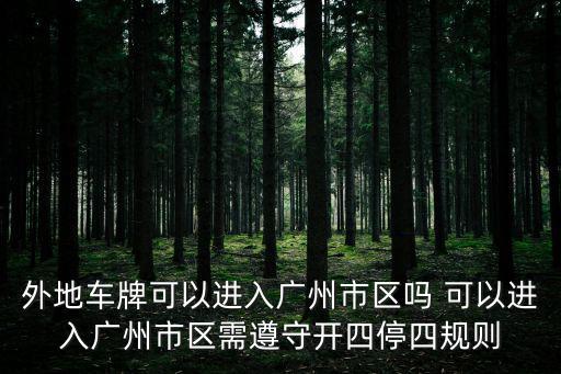 外地車牌可以進入廣州市區(qū)嗎 可以進入廣州市區(qū)需遵守開四停四規(guī)則