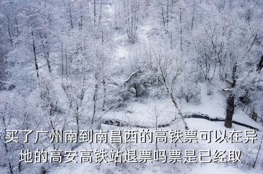 買了廣州南到南昌西的高鐵票可以在異地的高安高鐵站退票嗎票是已經取