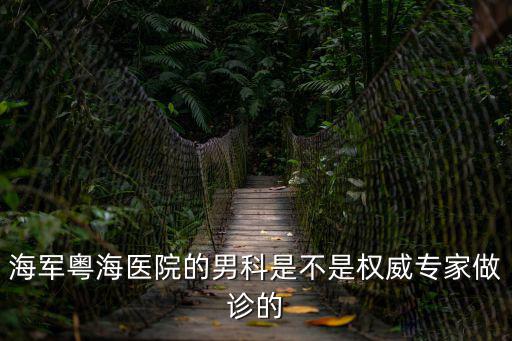 海軍粵海醫院的男科是不是權威專家做診的